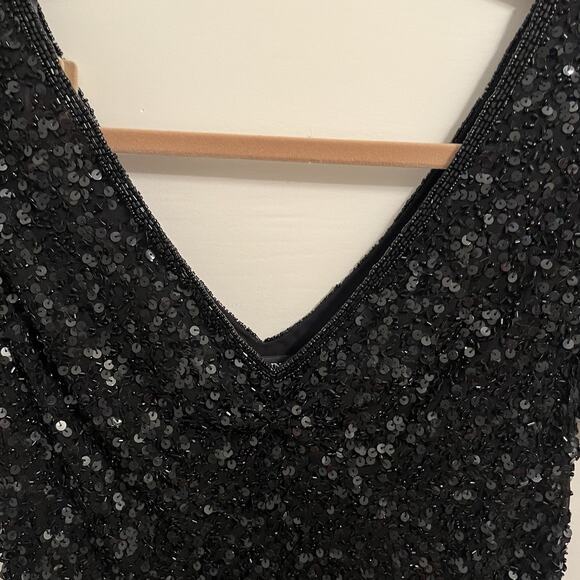 Vintage Adrianna Papell Sequin Top Black Size L - Picture 2 of 15